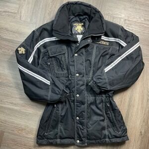 Vintage Descente Japan Ski Jacket Mens Medium Black White Gold Logo 90s D8-8675